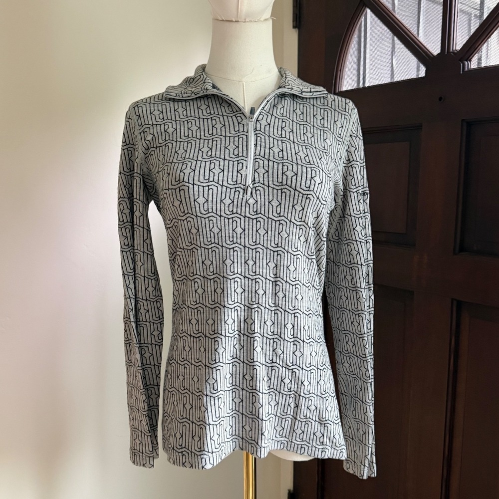 Icebreaker Merino 250‎ Vertex Quarter Zip Thermal Top | Gray & Black | Size S